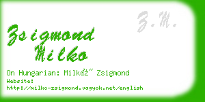 zsigmond milko business card